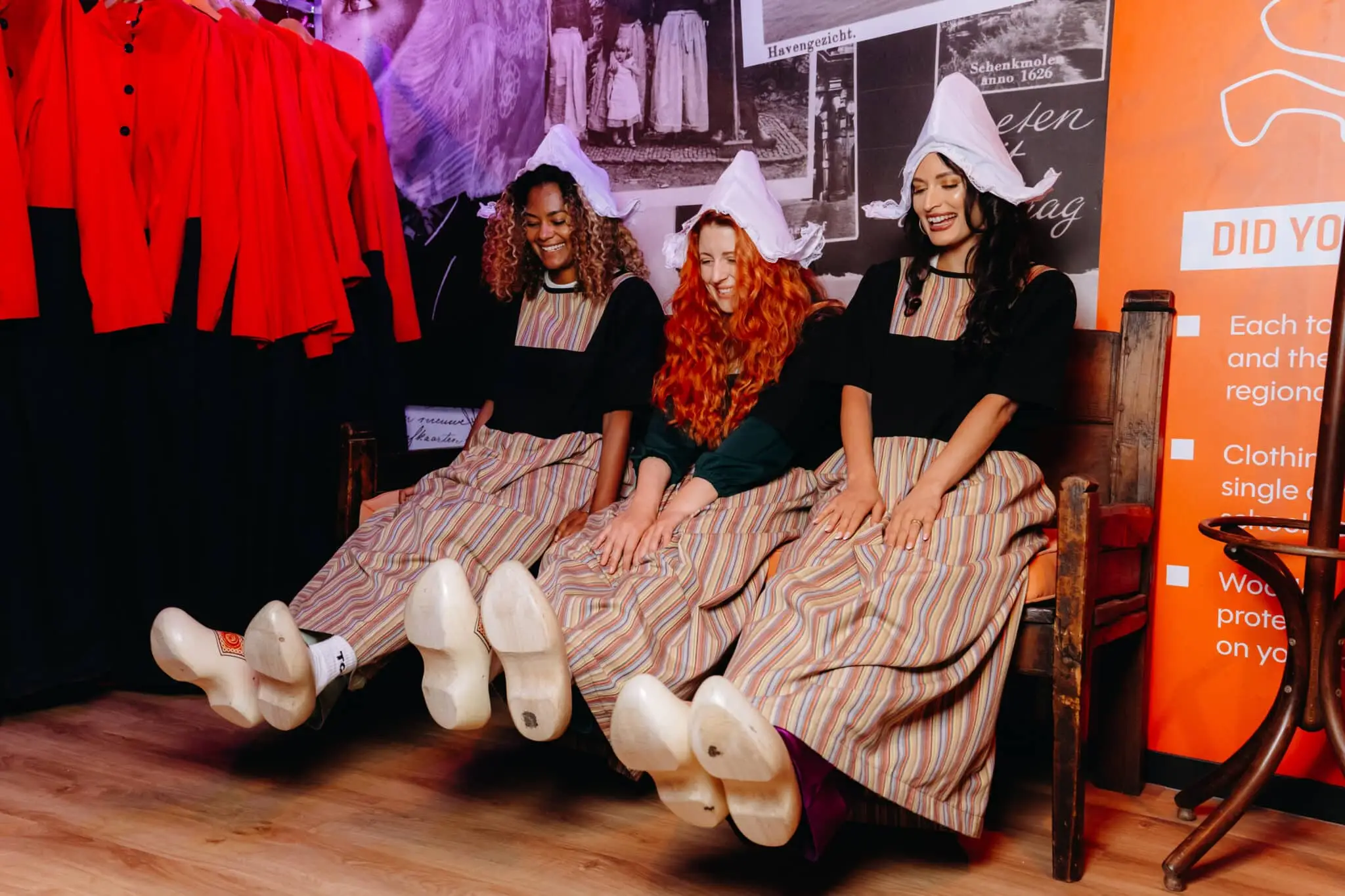 Team-building event with Dutch costumes at a creative workshop location in Amsterdam