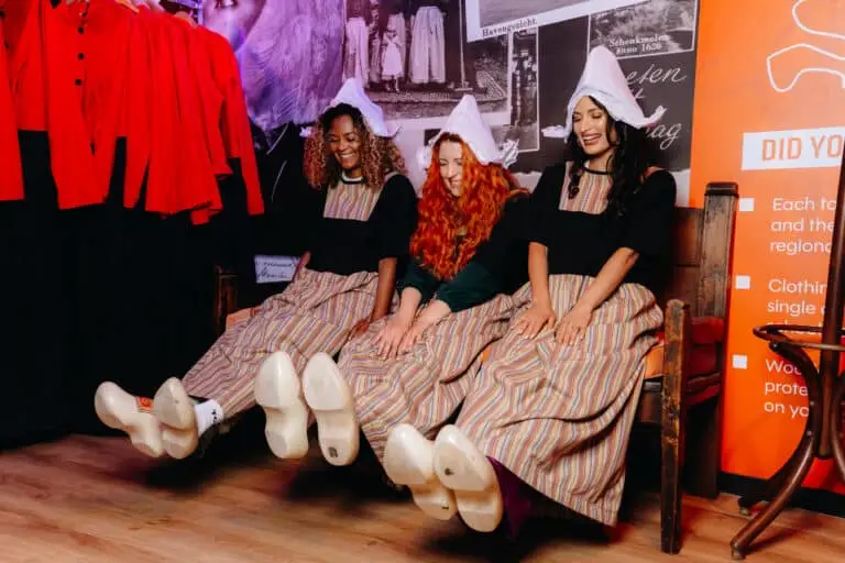 Team-building event with Dutch costumes at a creative workshop location in Amsterdam